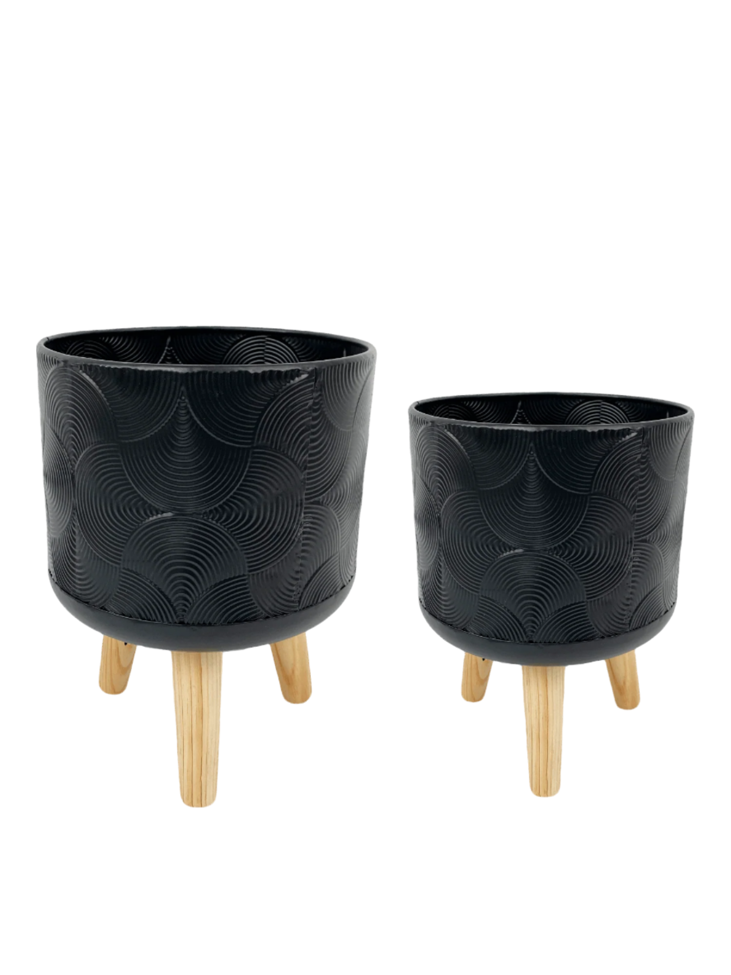Buy Black Planter | Wooden Legs Planter | Hello Plants