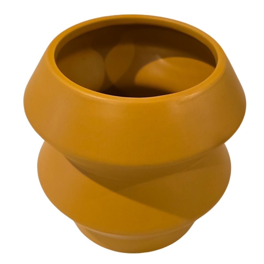 Yellow Ceramic Planter | Yellow Spiral Ceramic Planter | Hello Plants