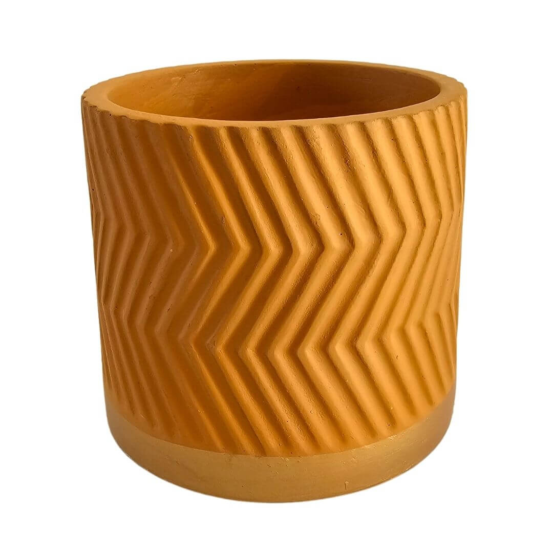 Orange Stoneware Planter | Geometric Orange Planter | Hello Plants