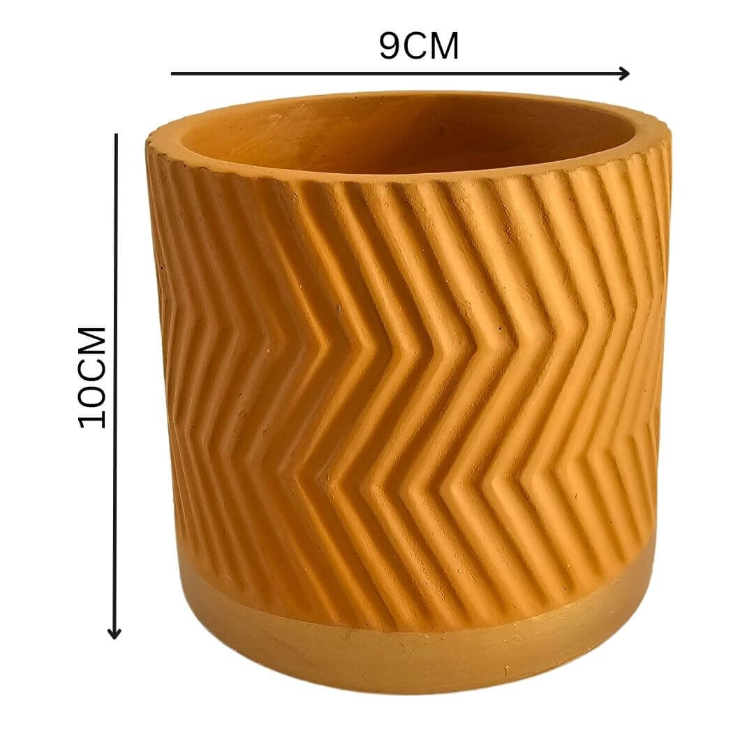 Orange Stoneware Planter | Geometric Orange Planter | Hello Plants