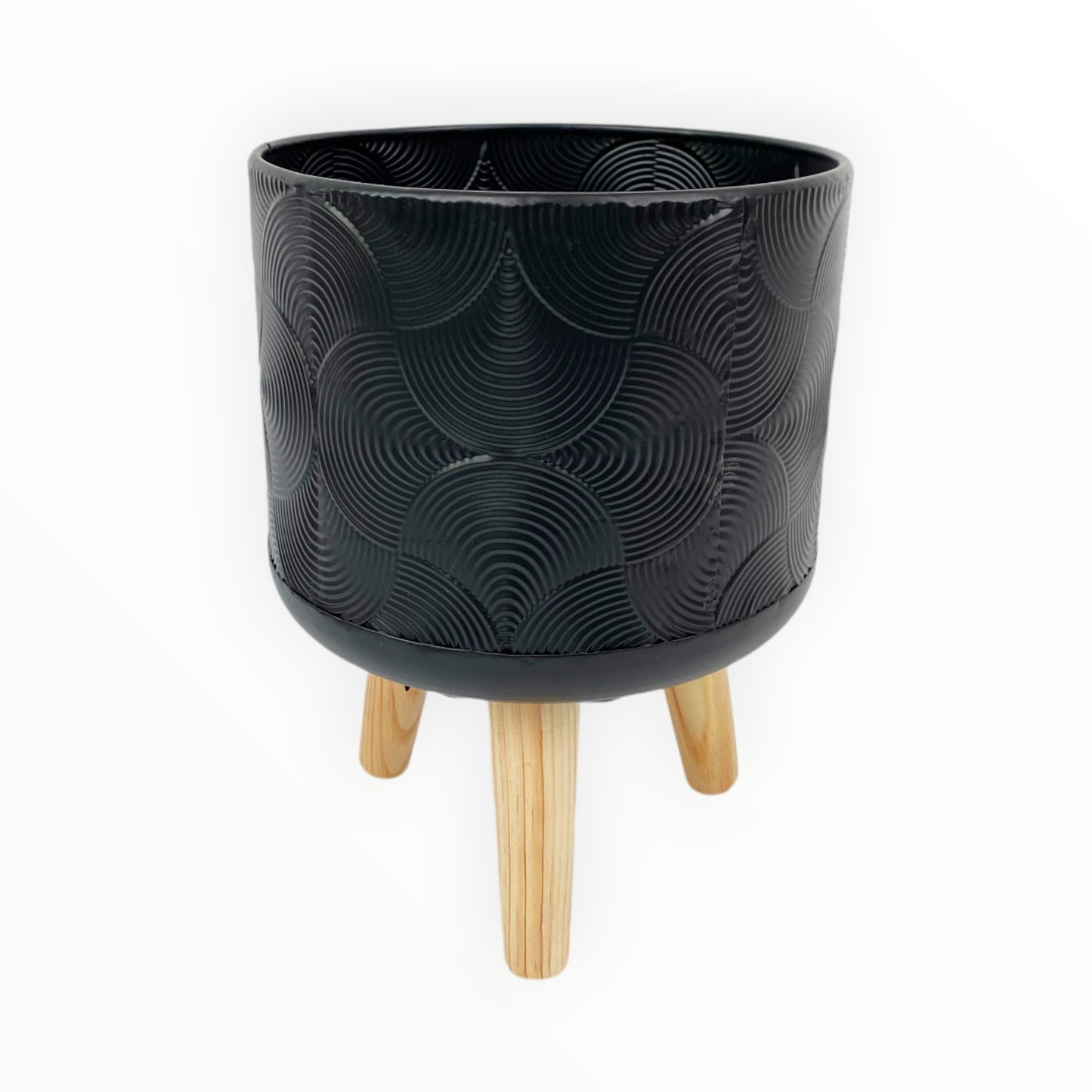 Buy Black Planter | Wooden Legs Planter | Hello Plants